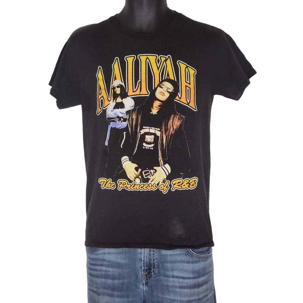 Aaliyah Shirt Womens‎ S Small Black The Princess of R&B Graphic Short Sleeve Tee